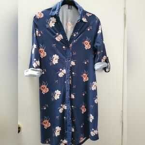Floral Button-Up Shirt Dress